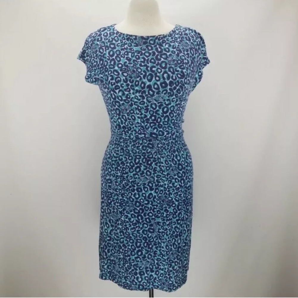 Lilly Pulitzer Green/Black Leopard Print Dress-M